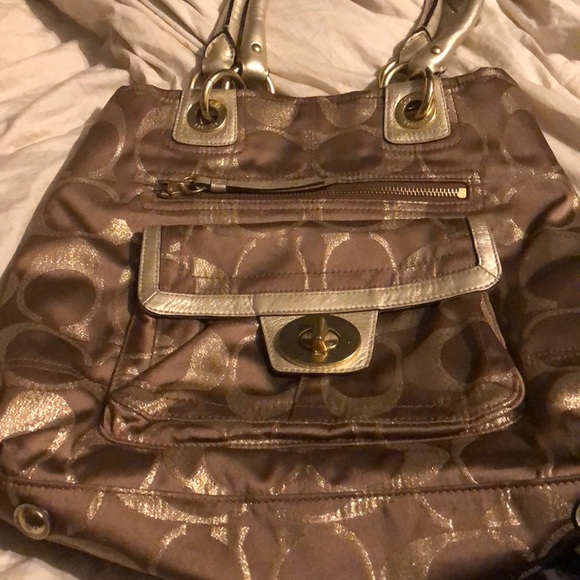 Coach Handbags - Gold and bronze coach bag